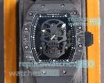 Swiss Replica Richard Mille RM052 Skull Tourbillon Watch Carbon Fiber Case